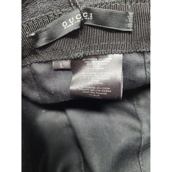 Gucci Black signature GG Monogram print bucket hat L sz - Picture 9 of 9